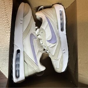 Nike Cream and Purple Sneakers with Air Max Cushioning